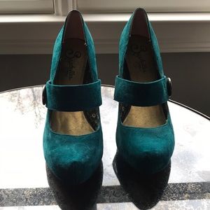 Seychelles blue suede heels
